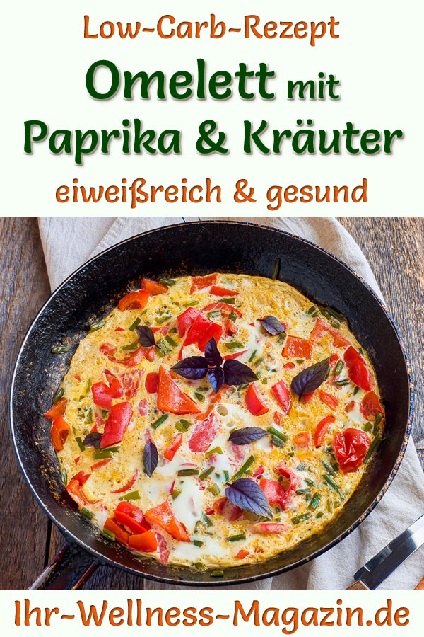 Omelett mit Paprika und Kräutern gesundes Low Carb Rezept zum Abnehmen