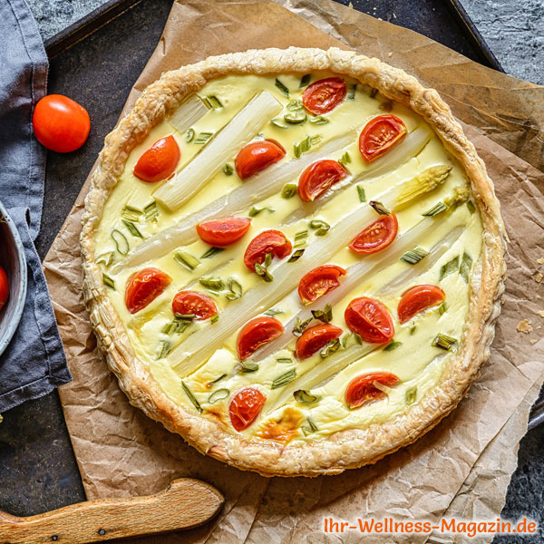 Spargel Quiche Mit Tomaten Vegetarisches Low Carb Rezept