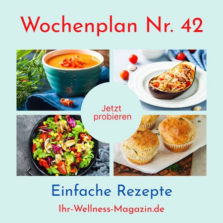 Wochenplan Nr. 42: Rezepte für gefüllte Auberginen, Frittata-Muffins, Karotten-Kokos-Ingwer-Suppe ...