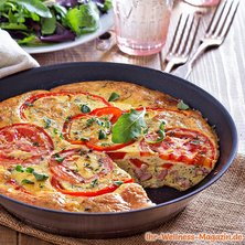 Frittata mit Paprika, Tomaten und Schinken