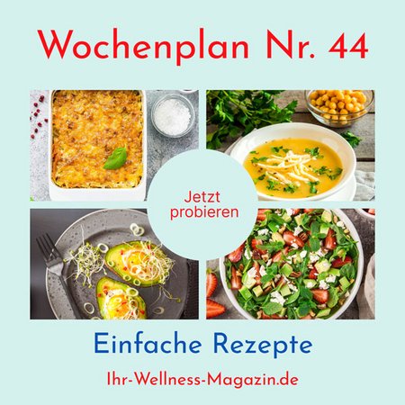 Wochenplan Nr. 44: Rezepte für Kichererbsensuppe, Spiegelei-Avocados, Kohl-Auflauf ...