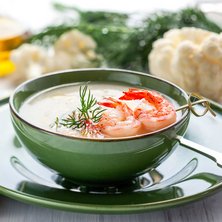 Low Carb Blumenkohl-Garnelen-Suppe