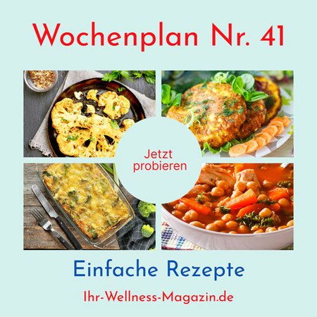 Wochenplan Nr. 41: Rezepte für Karotten-Pancakes, Mozzarella-Pizza, Brokkoli-Auflauf ...