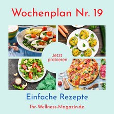 Wochenplan Nr. 19 mit Rezepten für gebratene Auberginen, Frittata, Salami-Schinken-Pizza ...