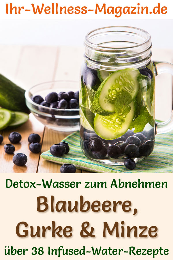 Gurken-Blaubeer-Minze-Wasser - Rezept für Infused Water - Detox-Wasser