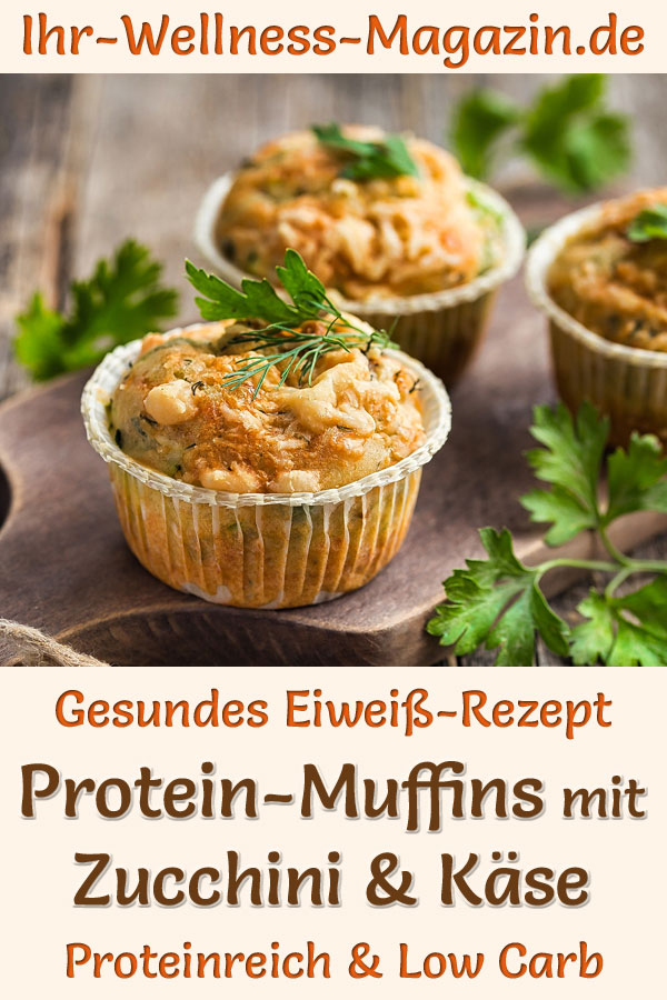 Protein-Muffins mit Zucchini und Käse - eiweißreiches Low-Carb-Rezept