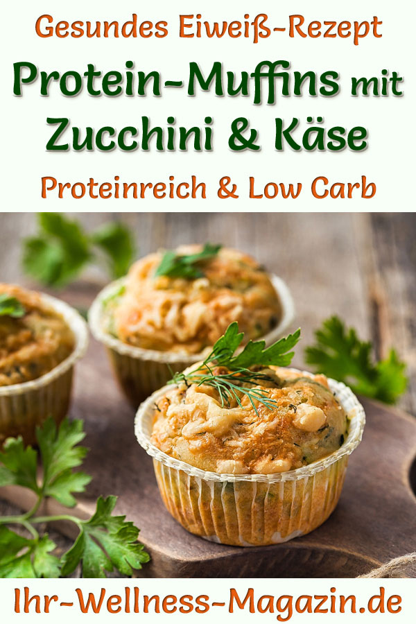 Protein-Muffins mit Zucchini und Käse - eiweißreiches Low-Carb-Rezept