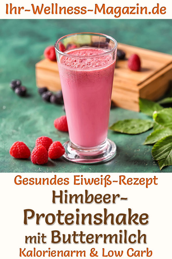 Himbeer-Proteinshake mit Buttermilch - Eiweißshake-Rezept zum Abnehmen