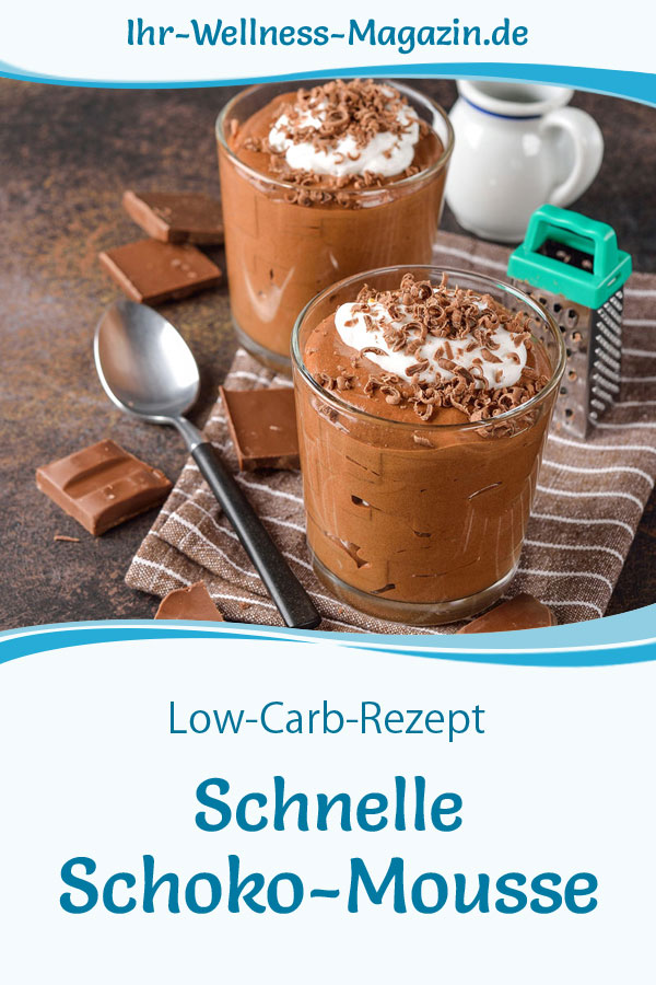 Schnelles Low Carb Schoko-Mousse-Dessert im Glas - Rezept für Nachtisch