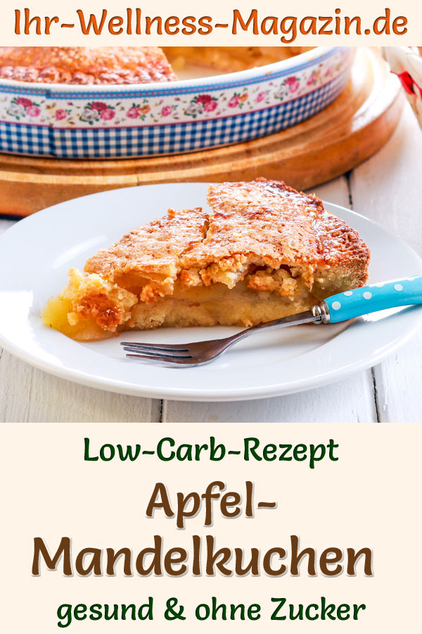 Saftiger Low Carb Apfel-Mandelkuchen - Rezept Ohne Zucker