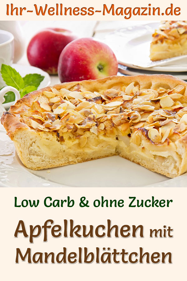 Low-Carb-Apfelkuchen Mit Mandelblättchen - Rezept Ohne Zucker