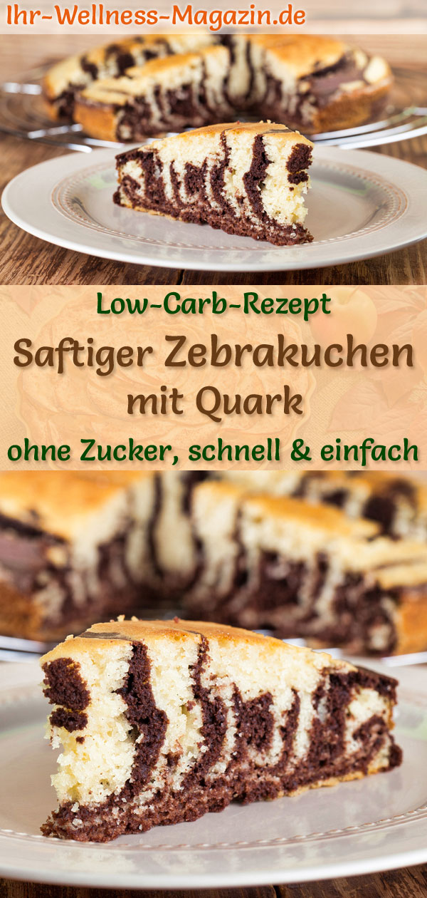 Saftiger Low-Carb-Zebrakuchen mit Quark - einfaches Rezept ...